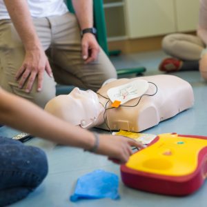 cpr aed first aid training session